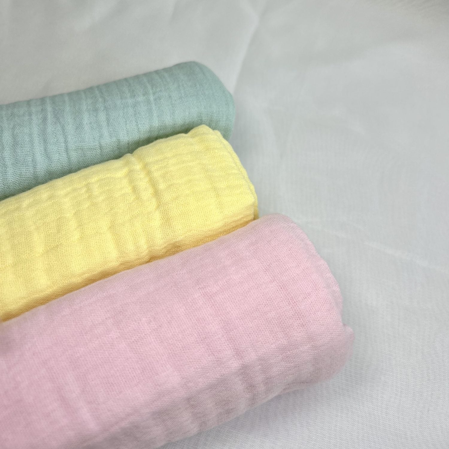 Mini Squares Muslins - Baby Pink, Lemon & Mint