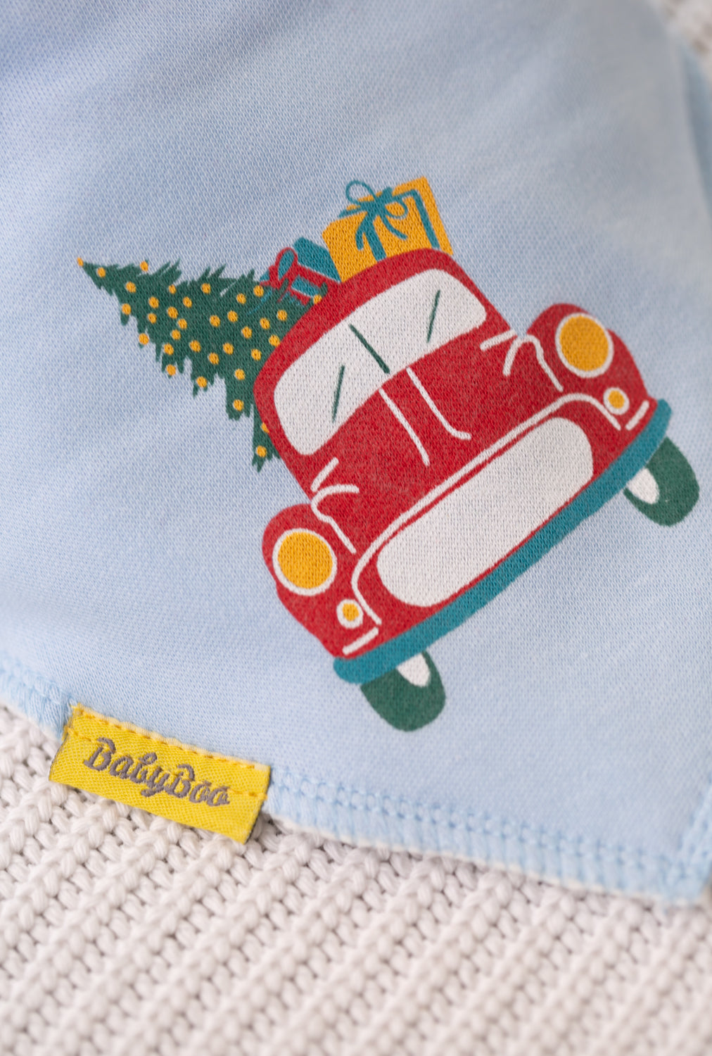 Driving home for Christmas organic cotton DribbleBoo bandana bib
