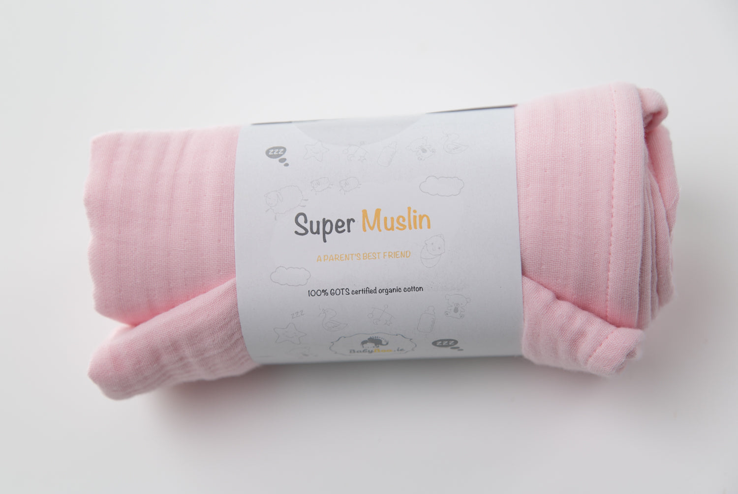 Baby Pink Organic Cotton super square muslin blanket