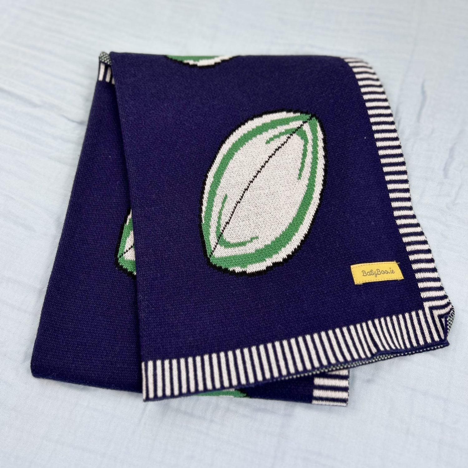 Organic cotton navy rugby BlankieBoo
