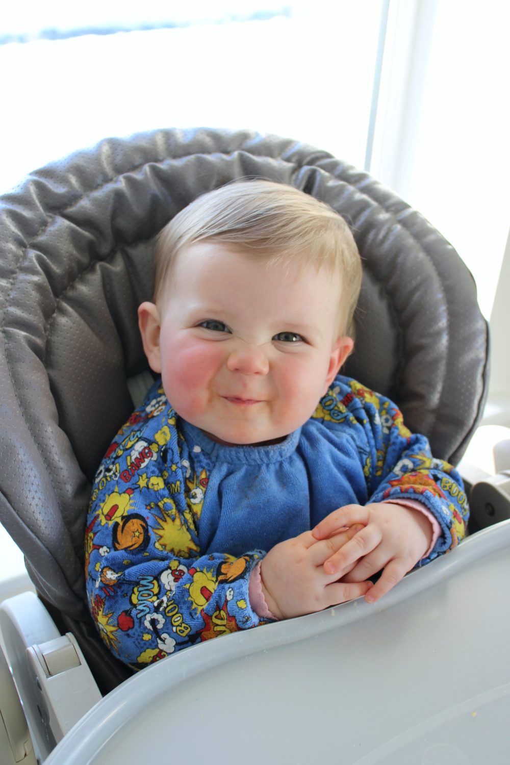 Blue Superhero YummyBoo feeding bib