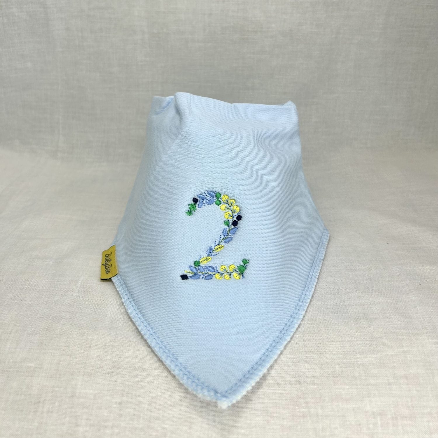 Second birthday floral organic cotton Dribbleboo bandana bib