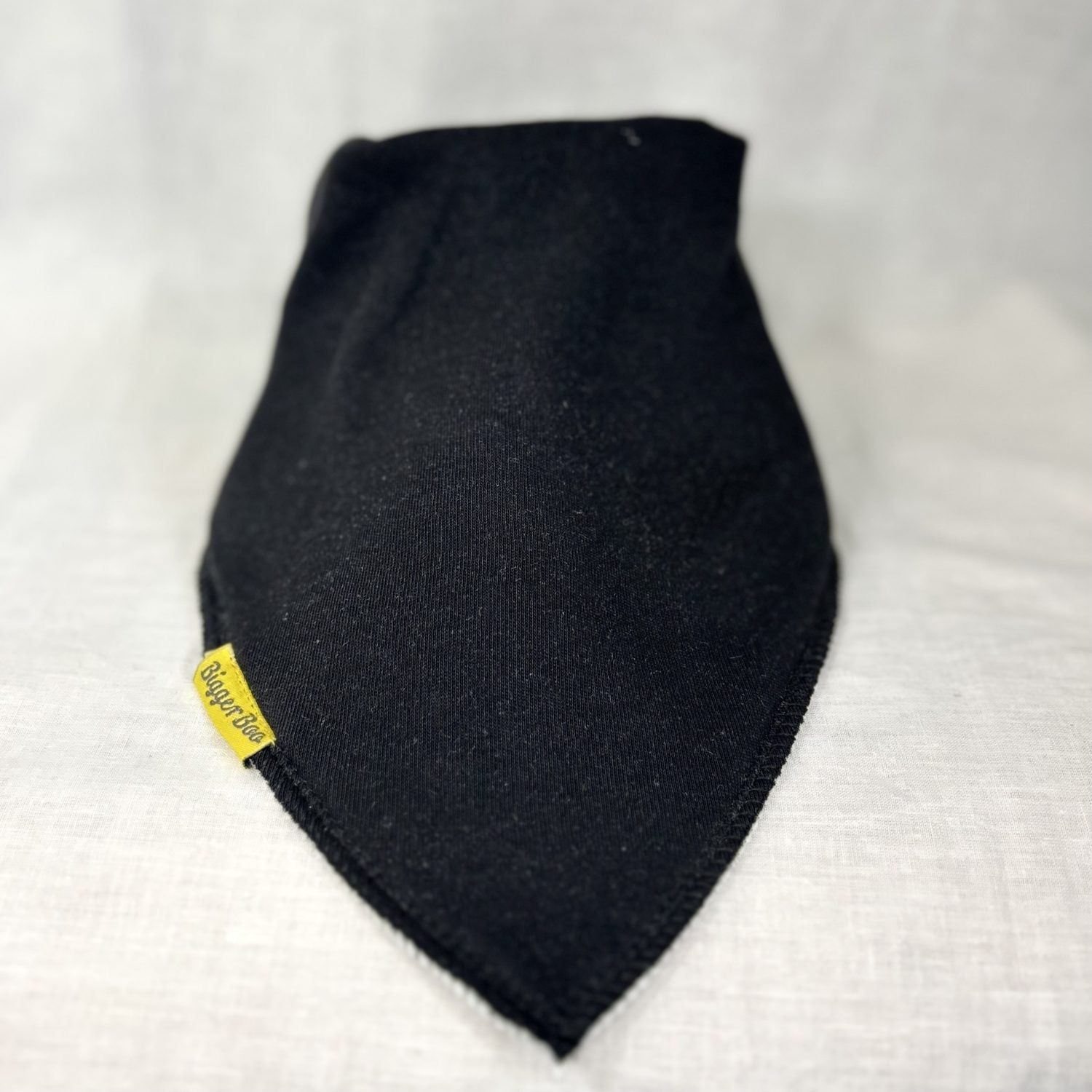 Plain black organic cotton BiggerBoo bandana bib (age 3+)