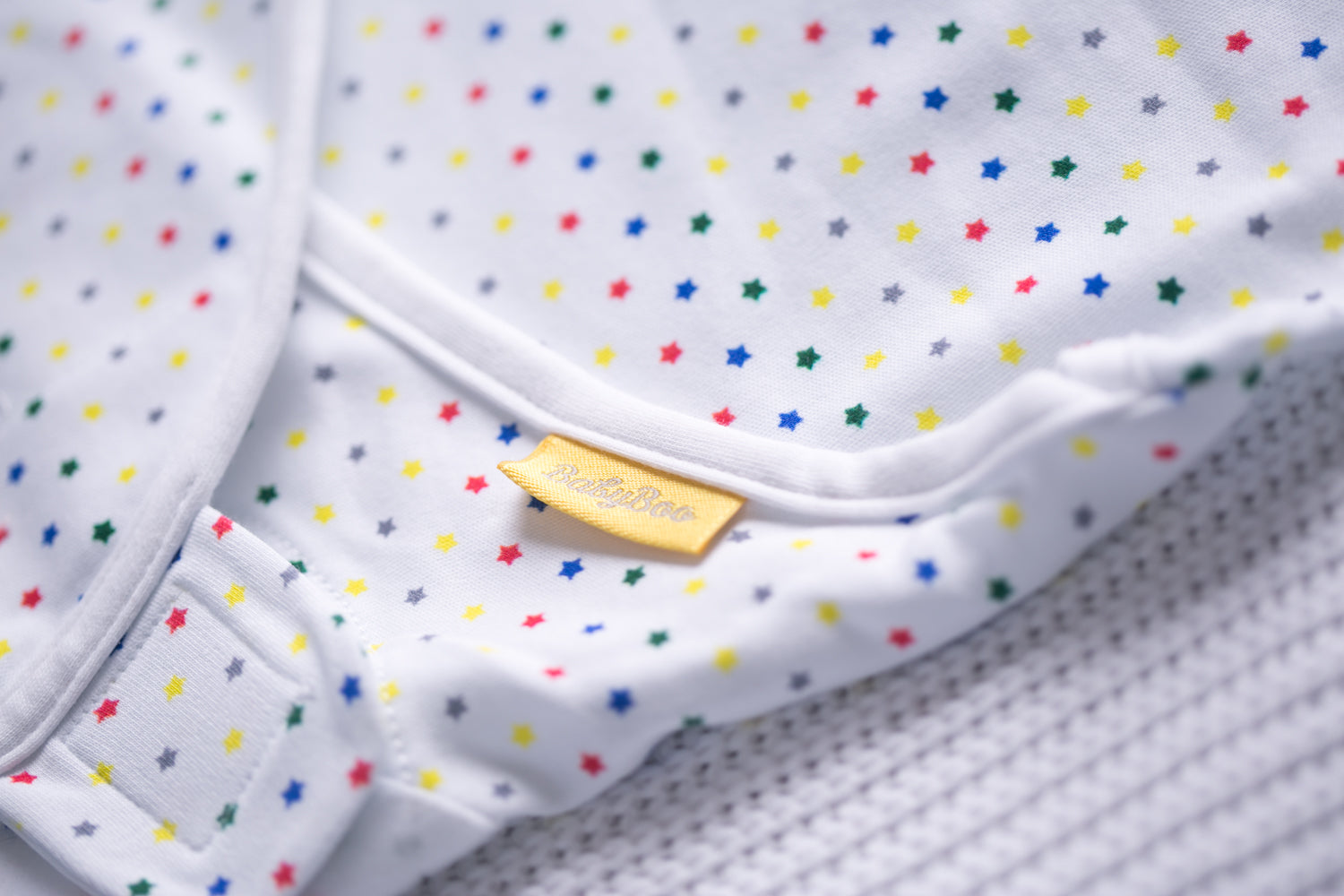 Rainbow Stars organic cotton SwaddleBoo