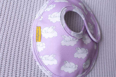Lilac bunnies organic cotton LittleBoo baby bib