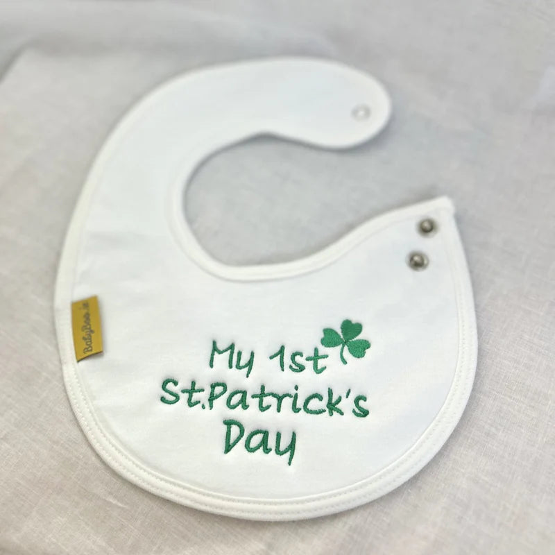 My 1st St Patrick's Day organic cotton LittleBoo newborn bib