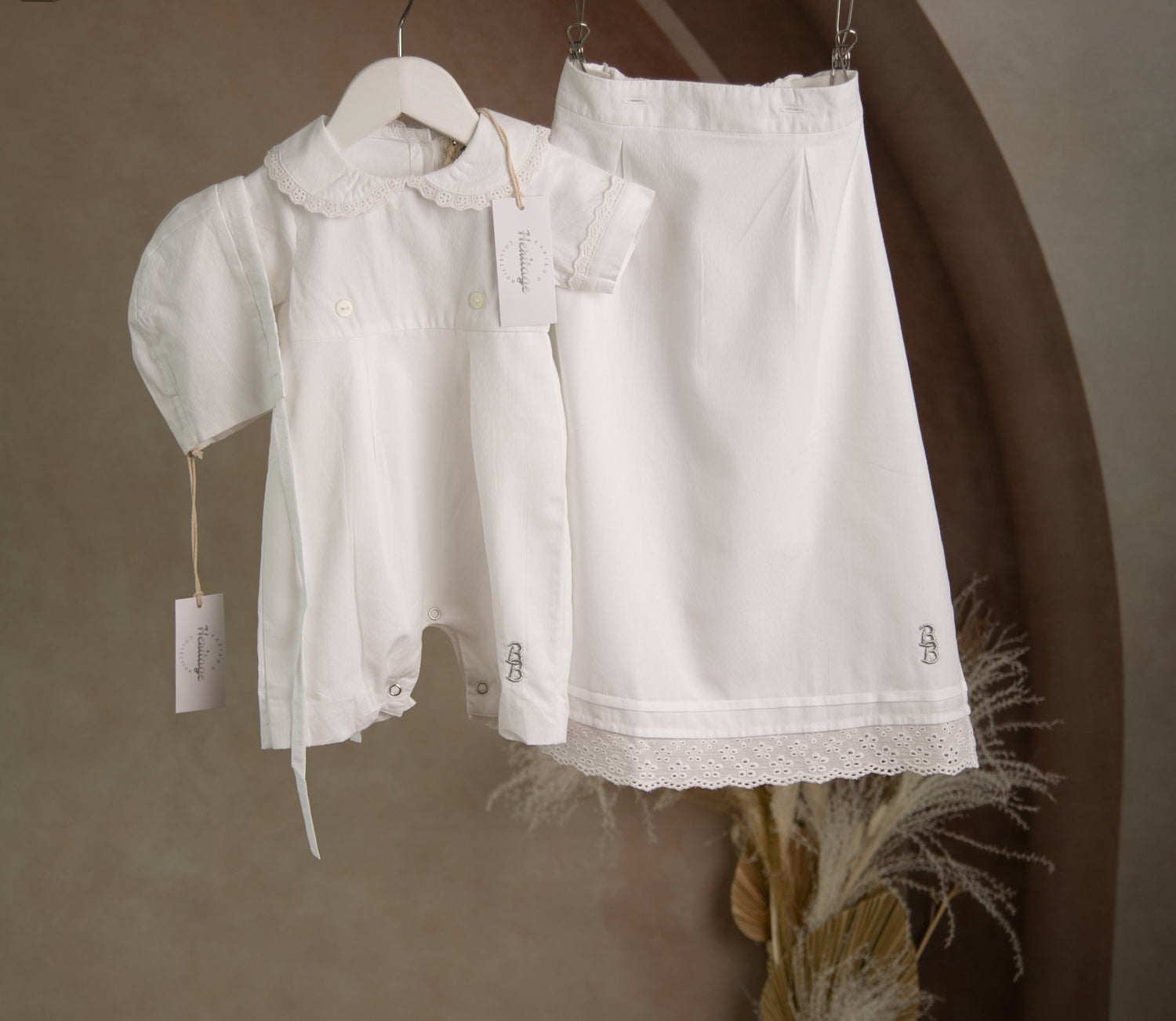 Classic style romper with detachable full length skirt (Jack)