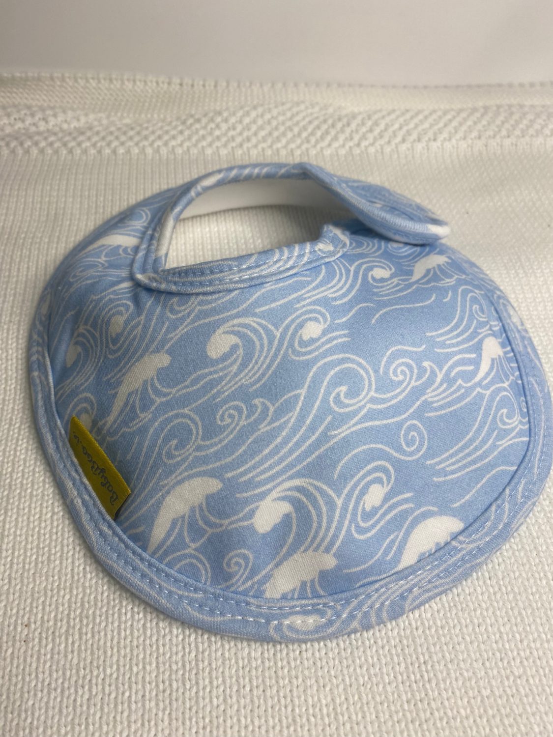Rolling waves organic cotton LittleBoo baby bib