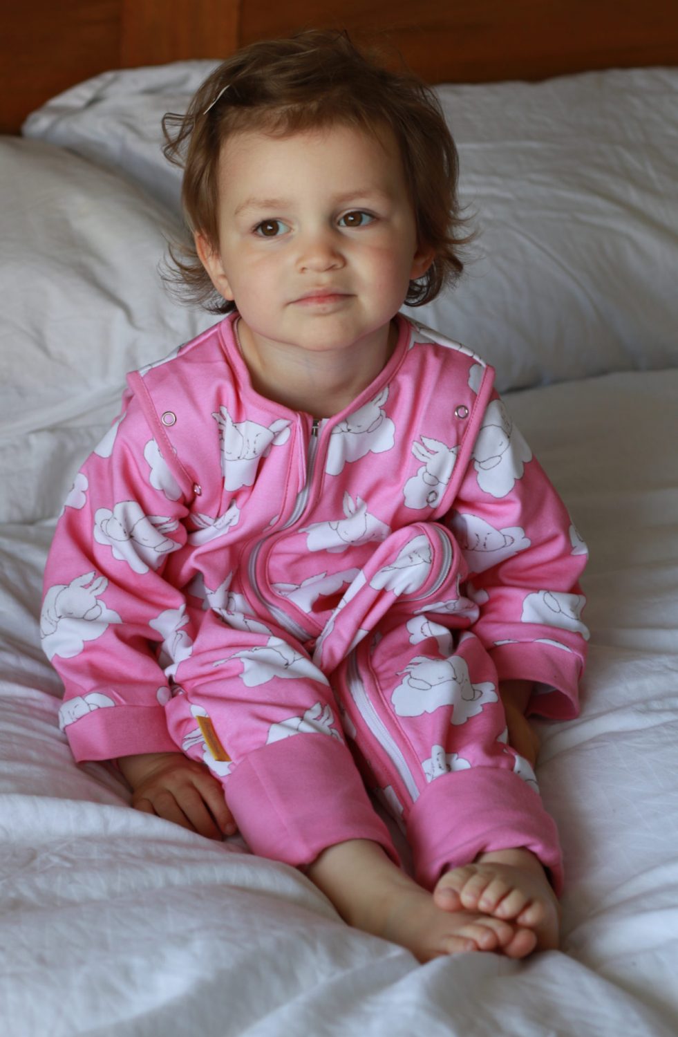 Sleepy bunnies organic cotton SnuggleBoo sleepsuit (1 tog)