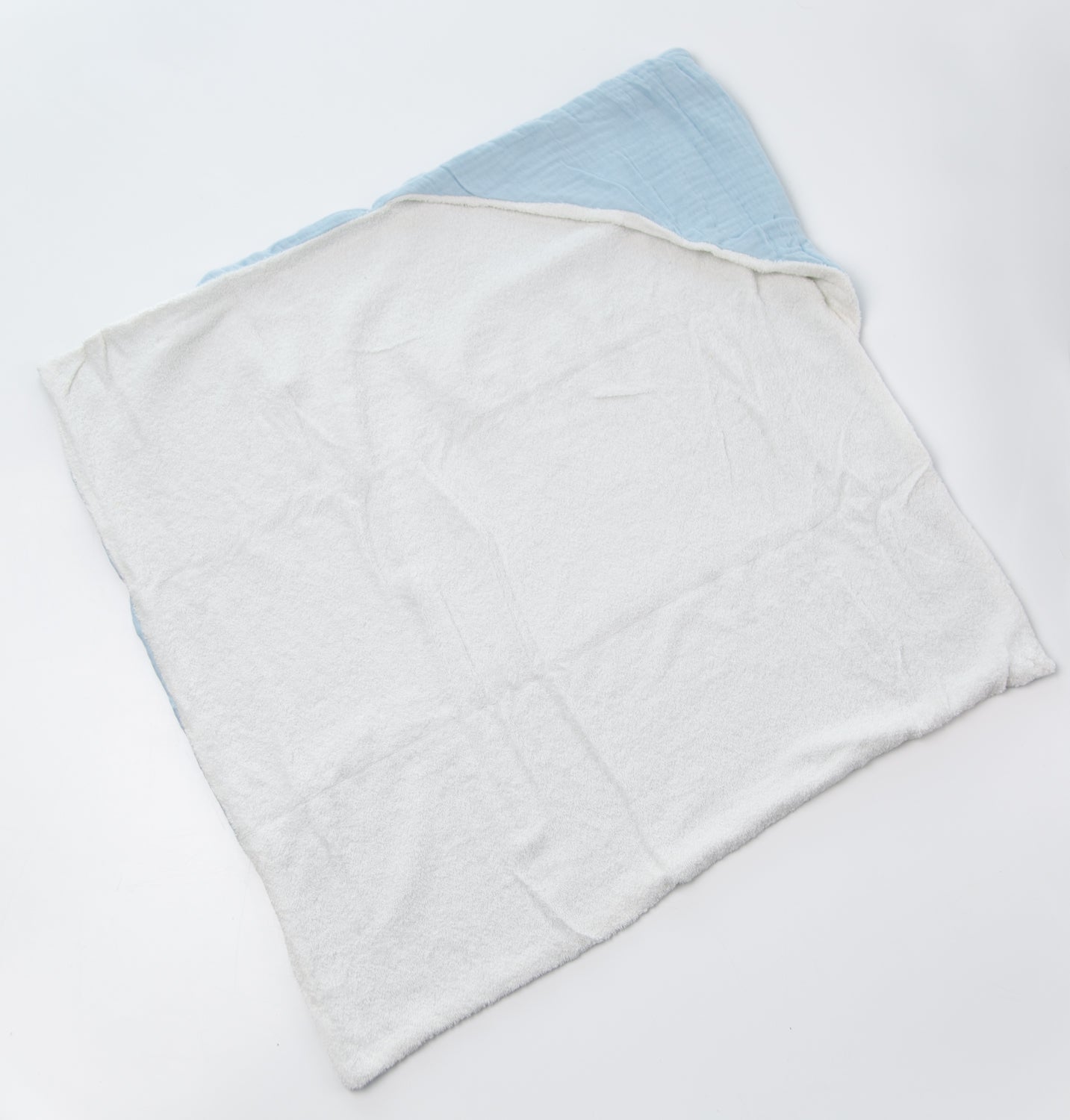 Baby blue organic cotton hooded towel