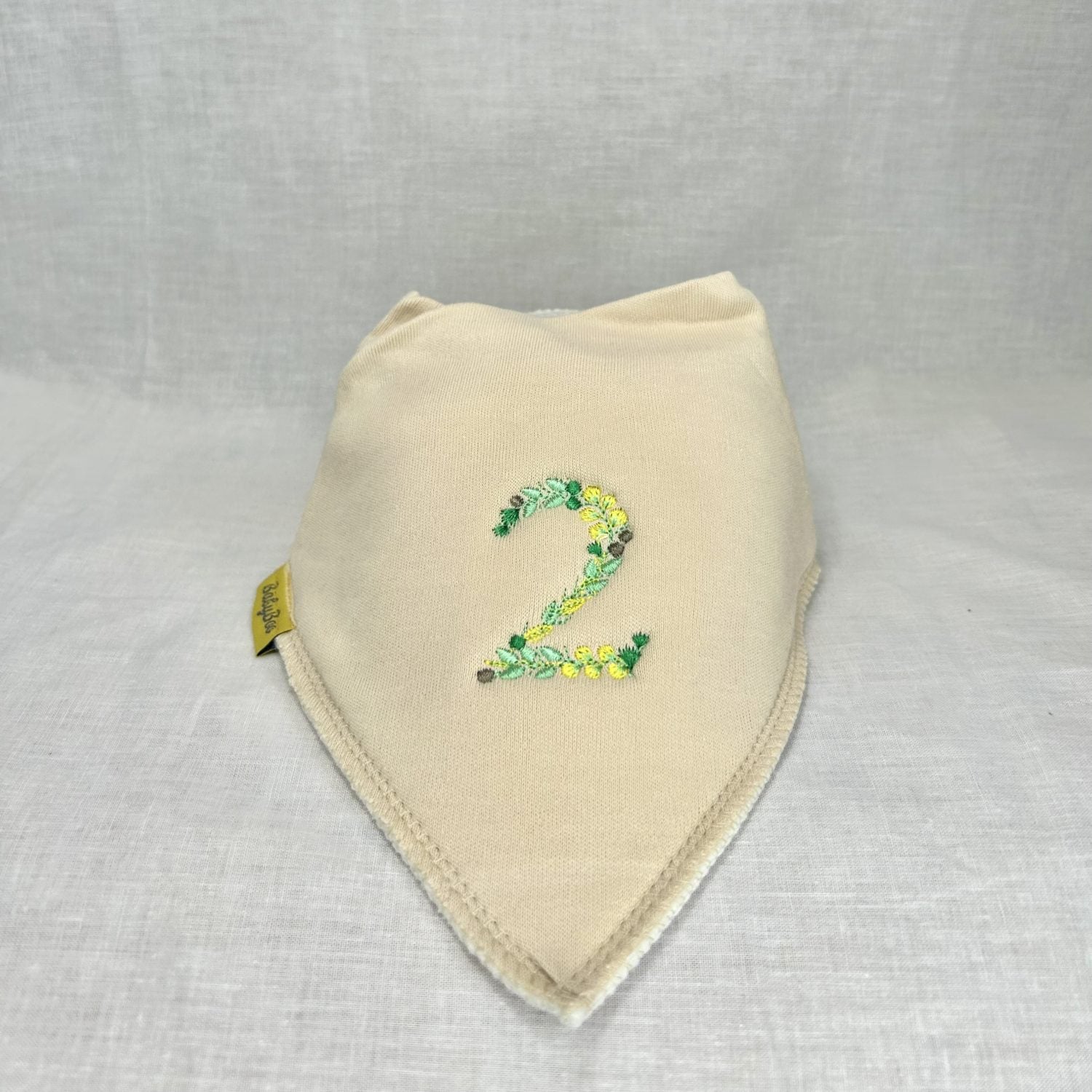 Second birthday floral organic cotton Dribbleboo bandana bib