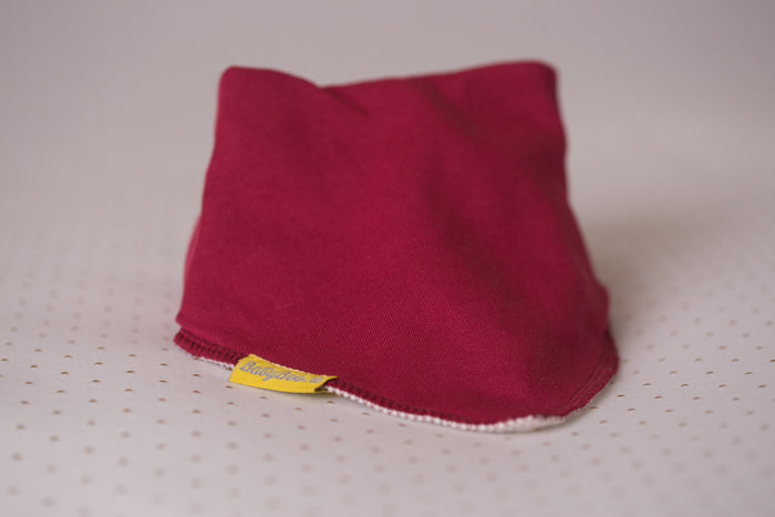 Just maroon organic cotton DribbleBoo bandana bib