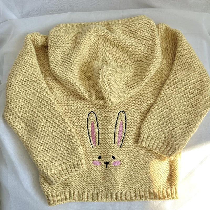 Cute Bunny Organic Cotton Hoodie Cardigan