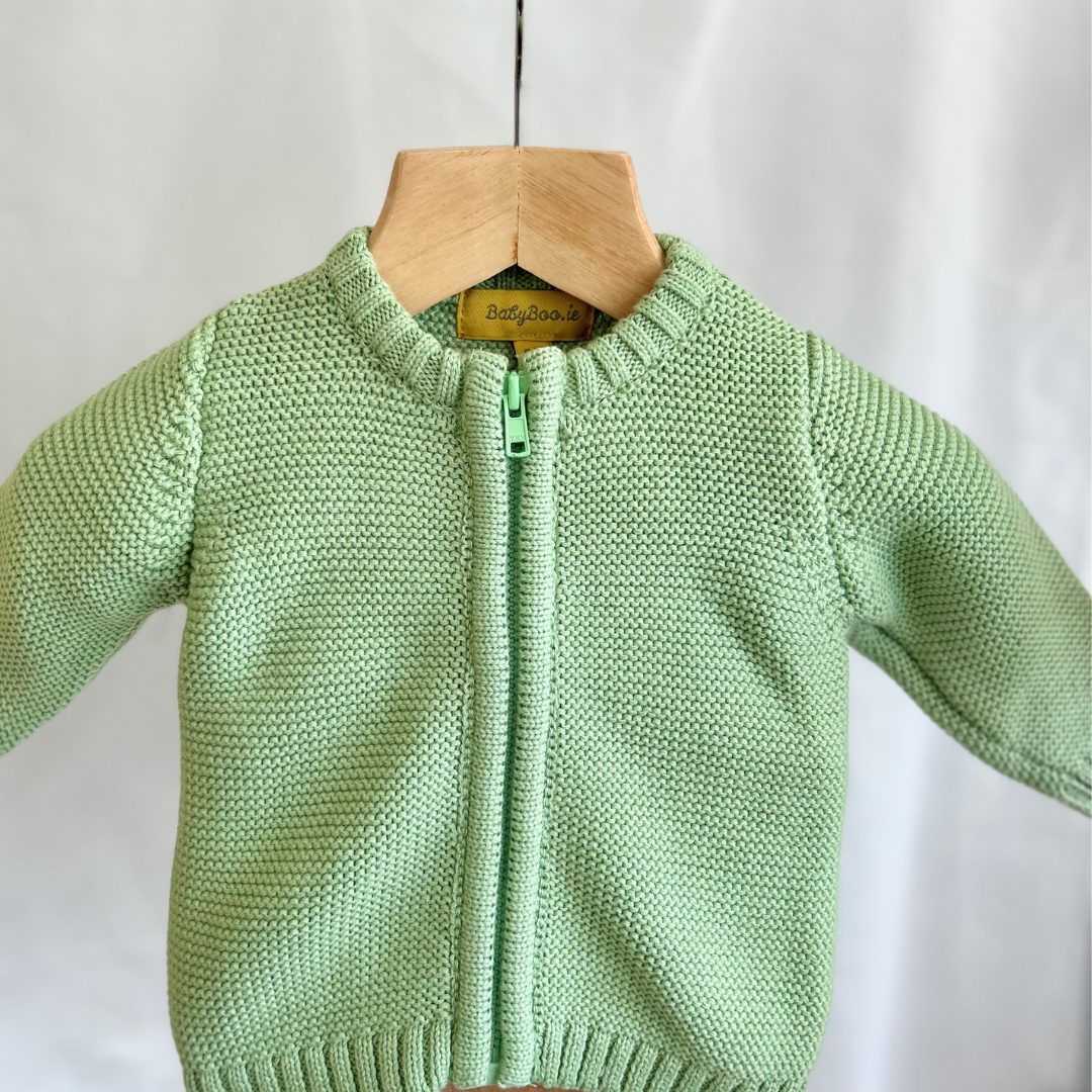 Apple organic cotton zipped cardigan