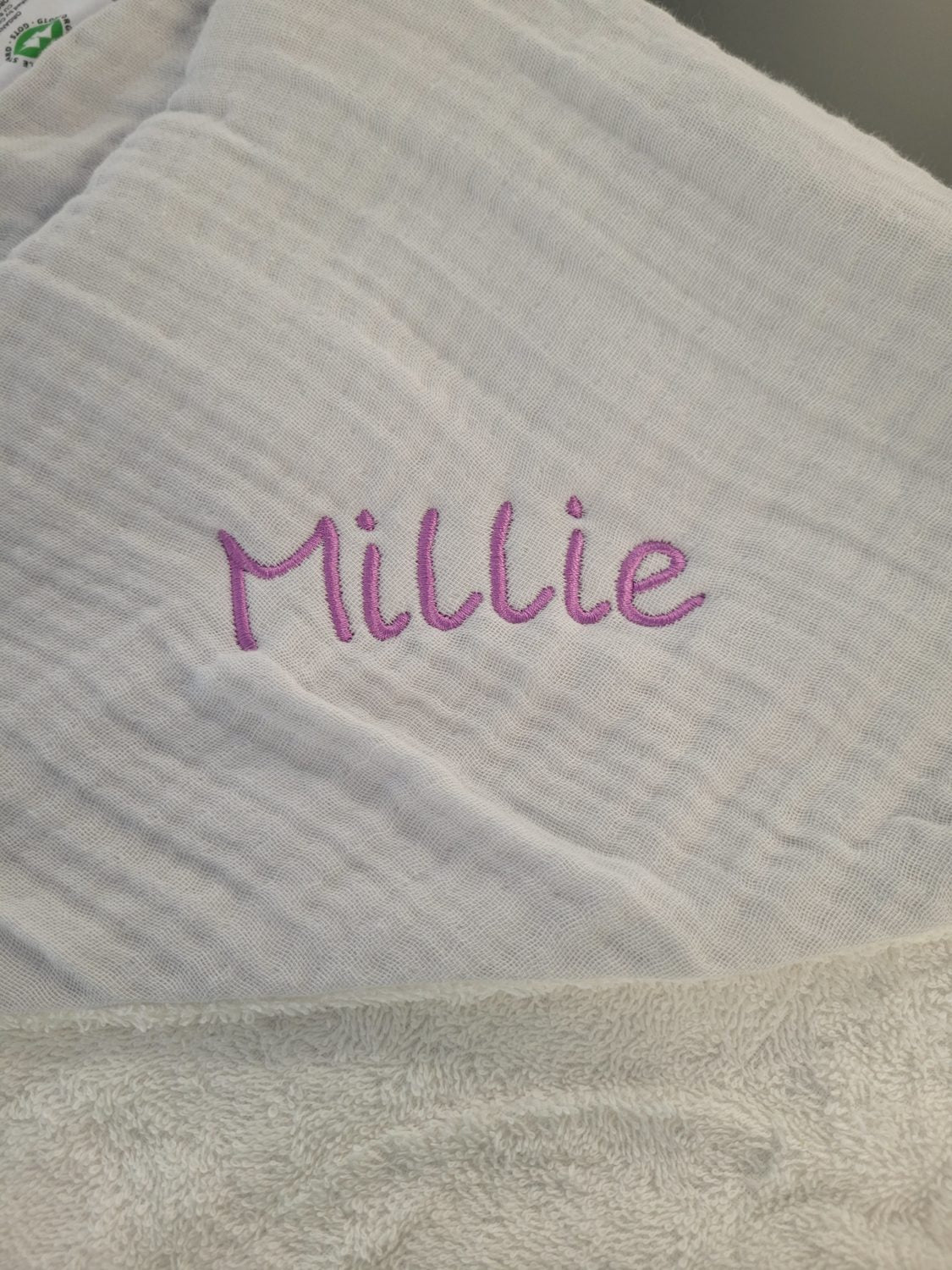 Grey organic cotton hooded towel