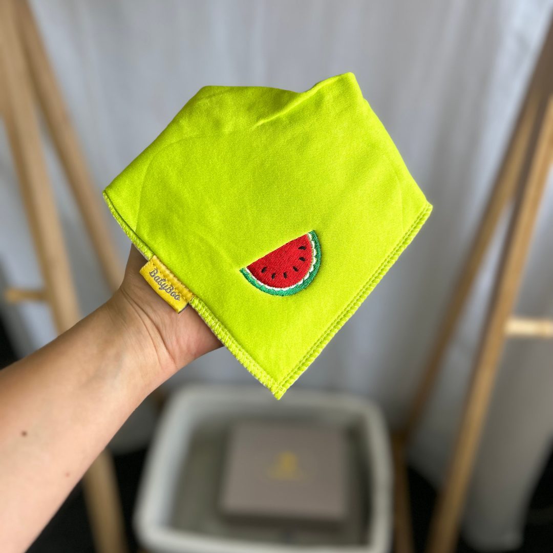 Just watermelon icon organic cotton DribbleBoo bandana bib