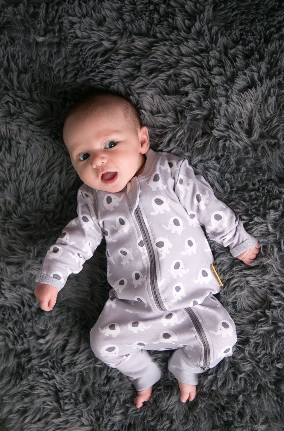 Ellie elephant organic cotton ZippyBoo suit