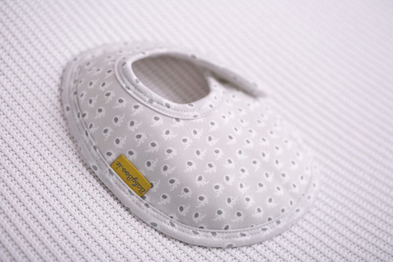 Grey Ellie elephant organic cotton LittleBoo baby bib