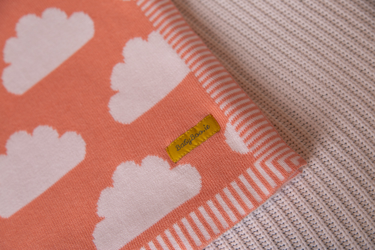 Organic cotton coral clouds BlankieBoo