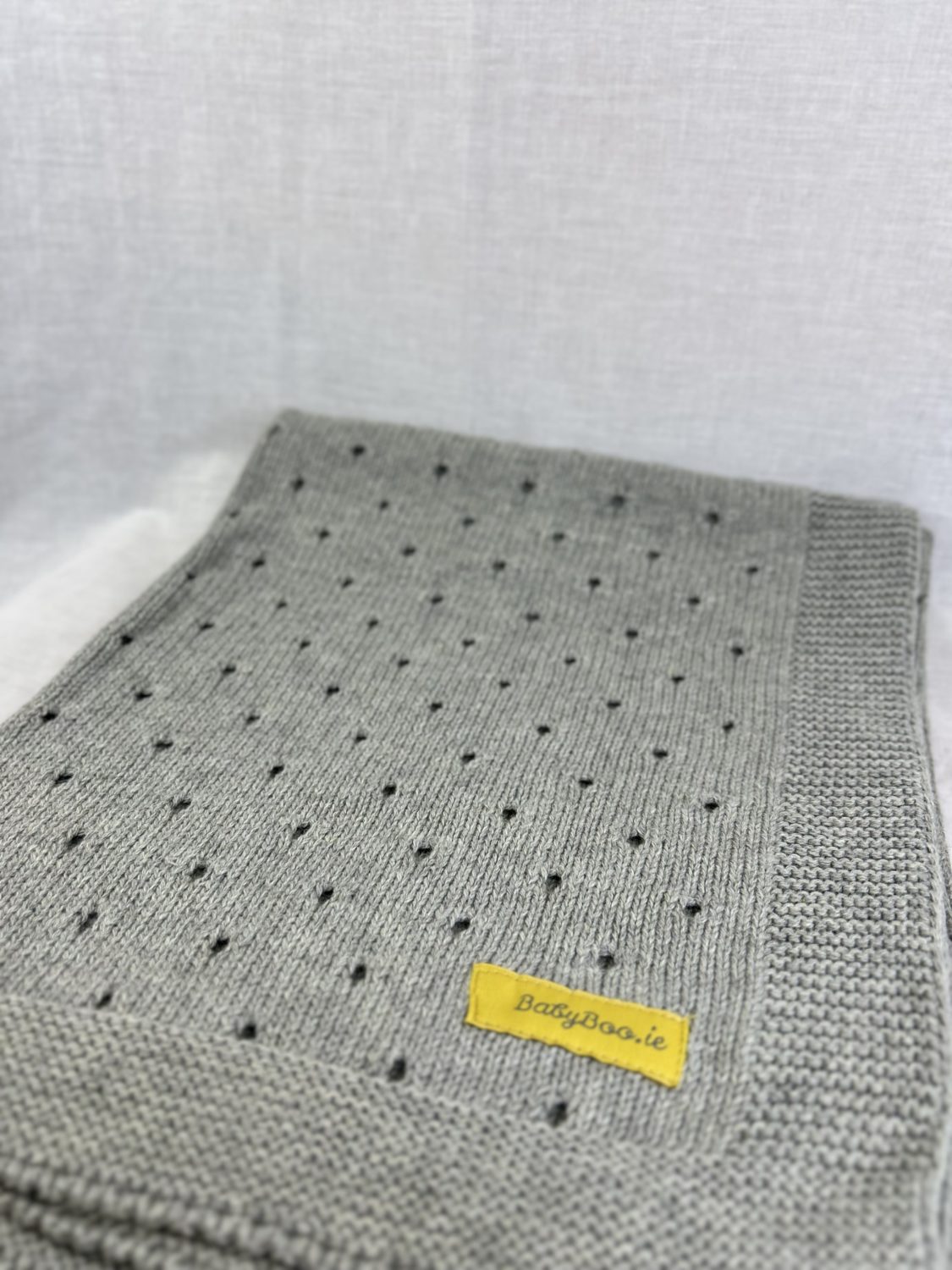 Organic cotton marl grey cellular BlankieBoo