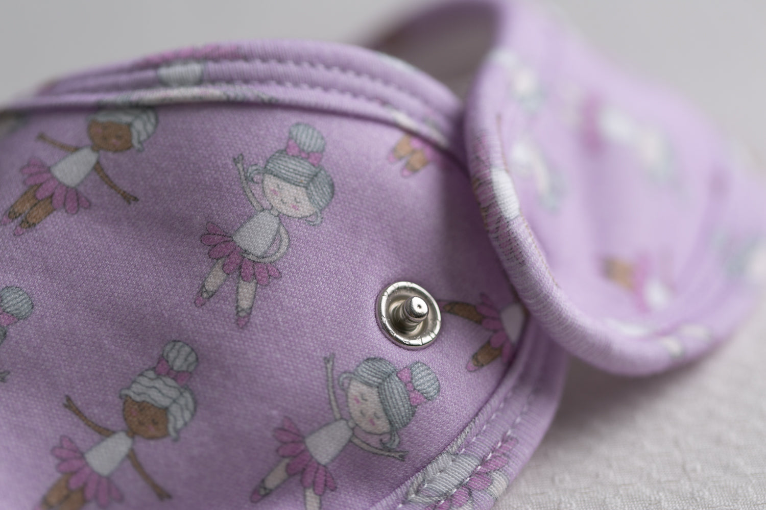 Lilac ballerinas organic cotton LittleBoo baby bib