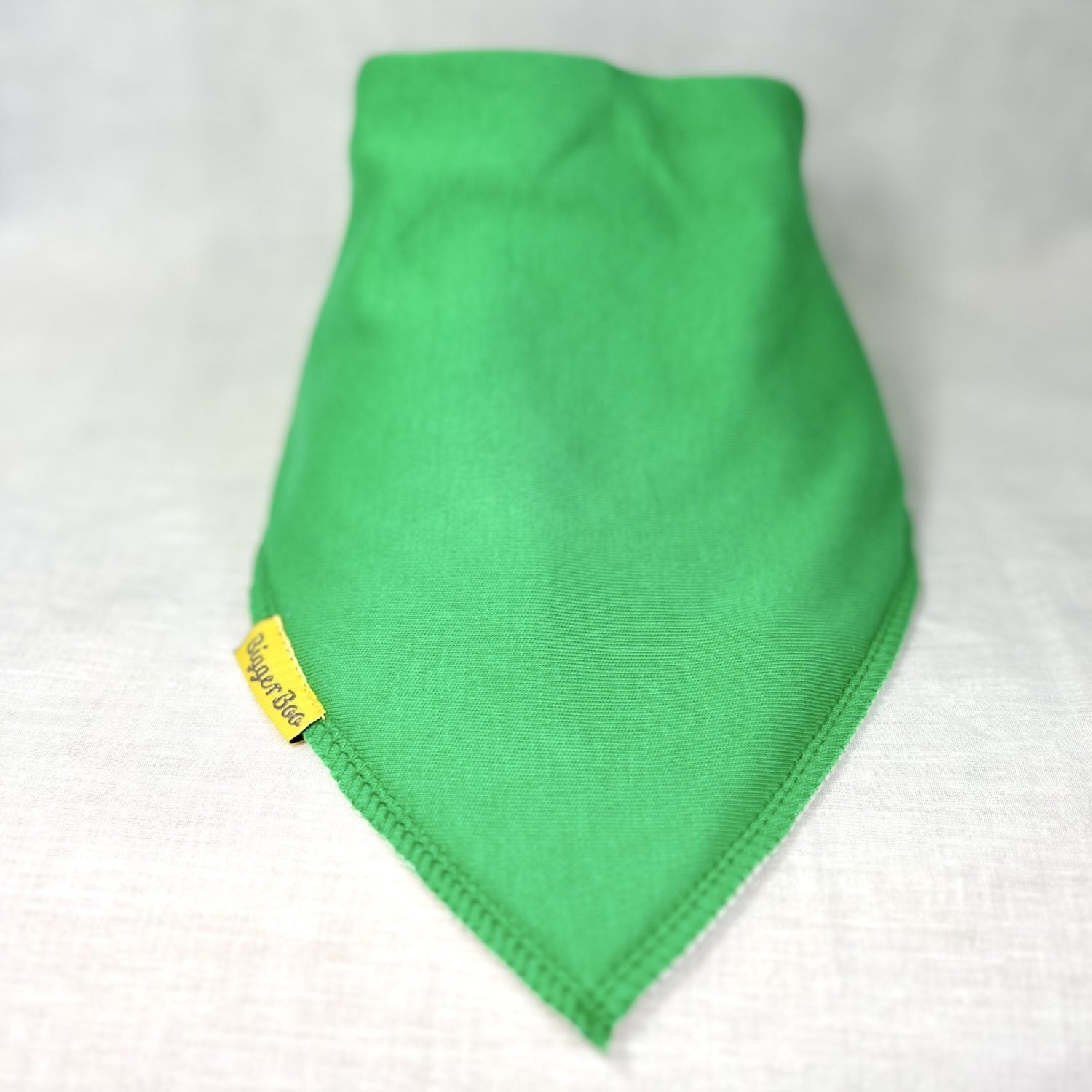 Plain green organic cotton BiggerBoo bandana bib (age 3+)