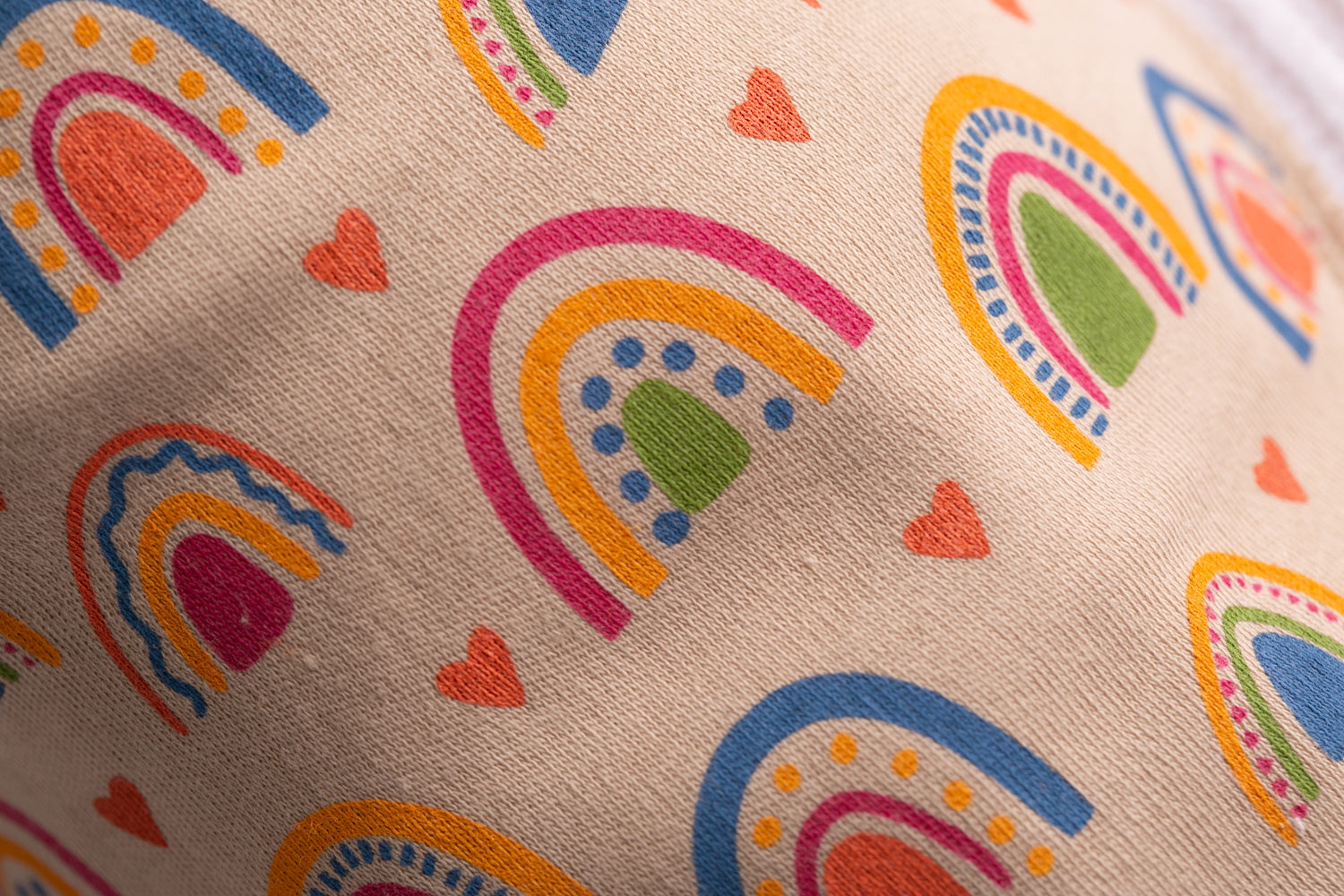 Boho rainbows organic cotton DribbleBoo bandana bib