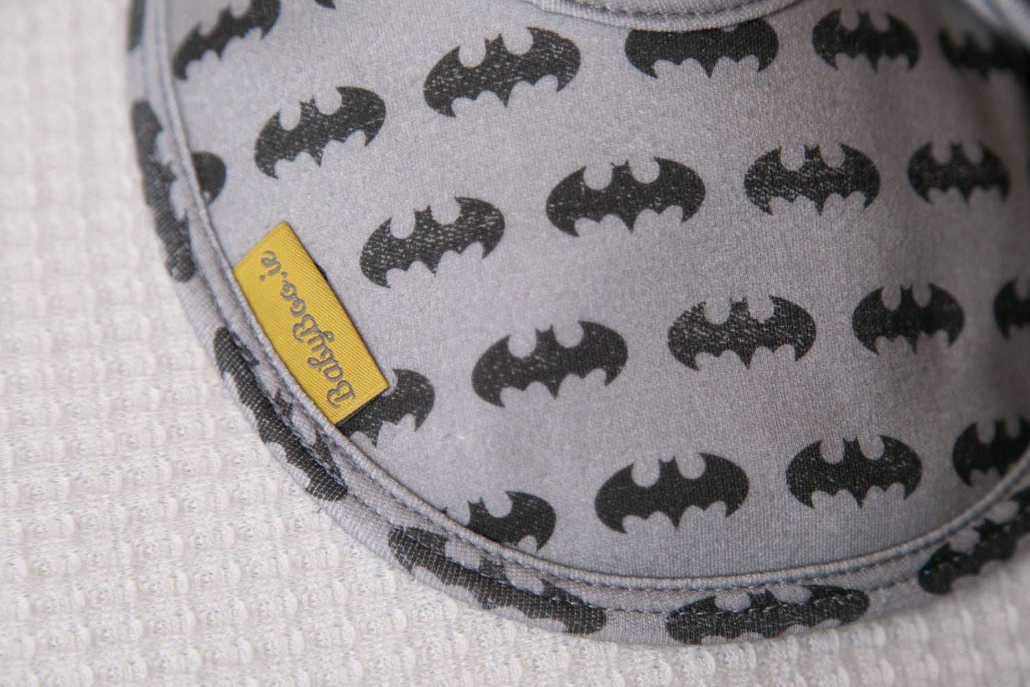 Grey Batman organic cotton LittleBoo baby bib