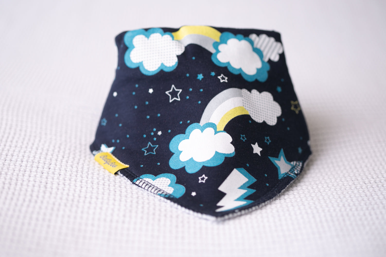 Flash with grey organic cotton DribbleBoo bandana bib