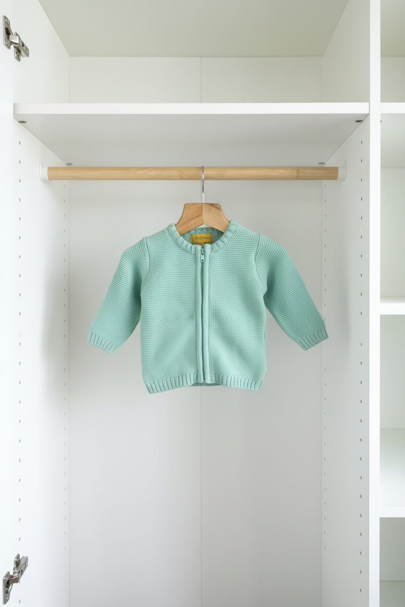 Ocean organic cotton zipped cardigan