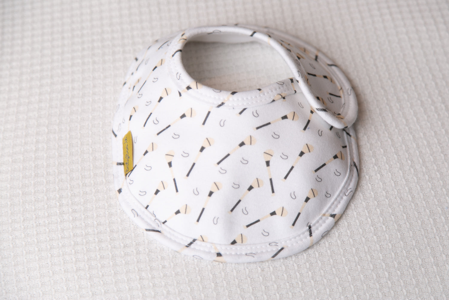 White GAA organic cotton LittleBoo baby bib