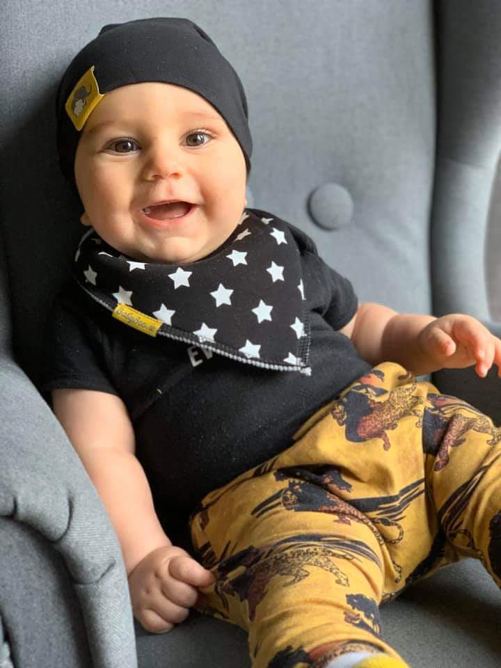 Just black organic cotton BooBeanie hat