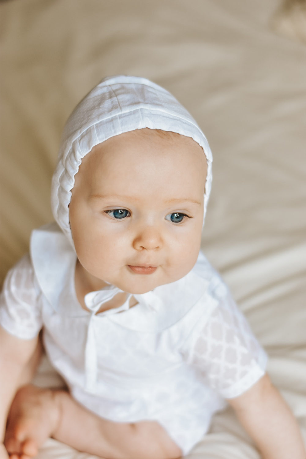 Lattice style organic cotton romper (Oisín)