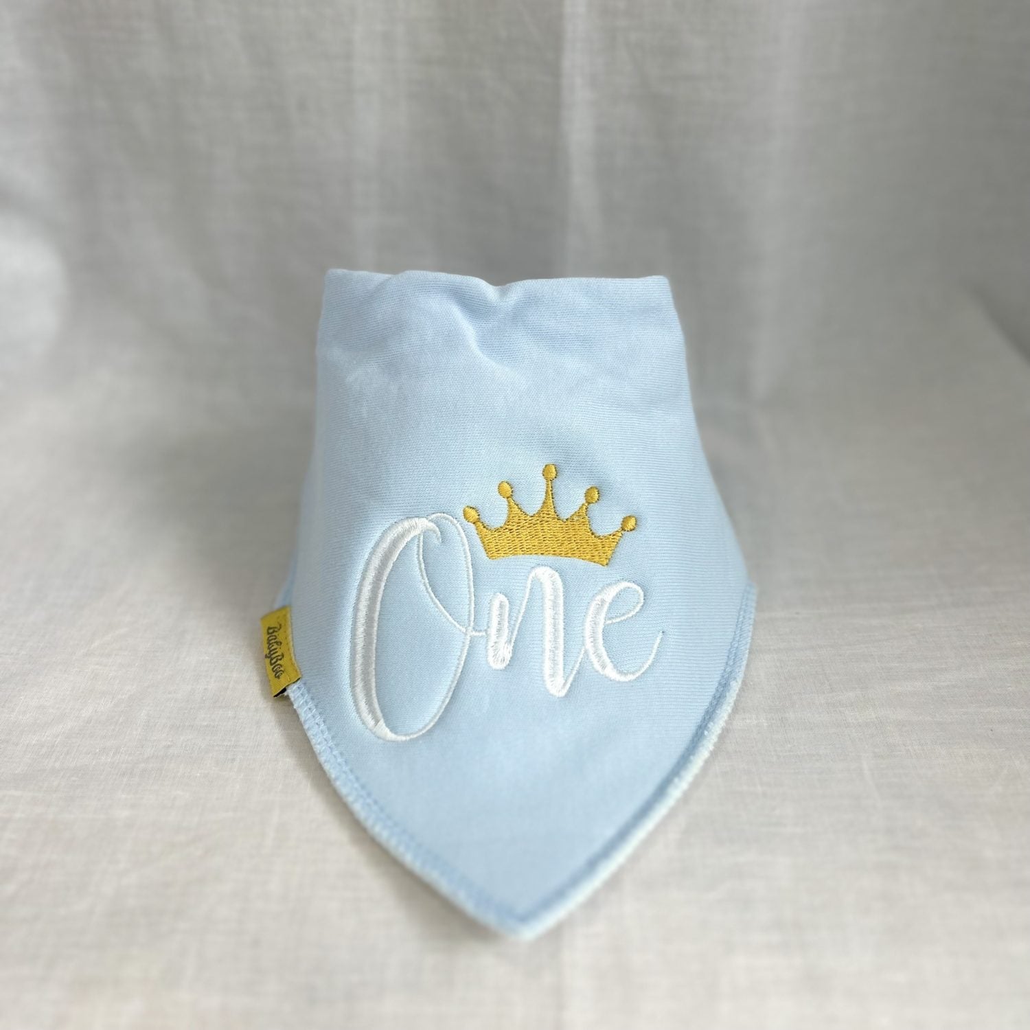 First birthday crown organic cotton Dribbleboo bandana bib