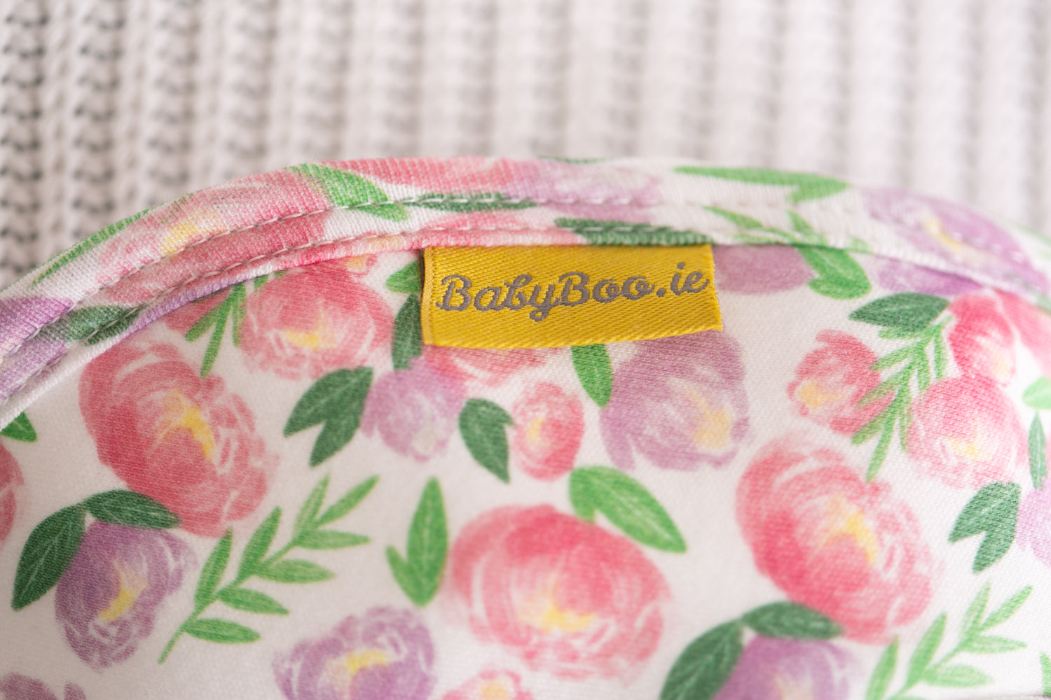 Peonies organic cotton LittleBoo baby bib