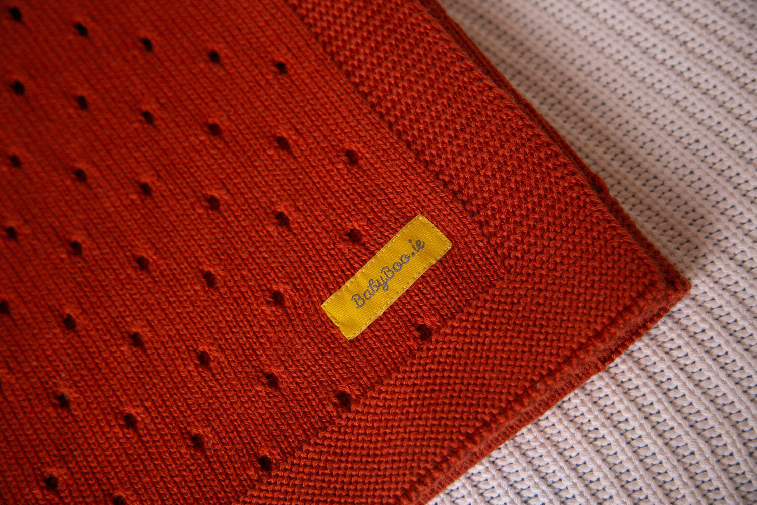Organic cotton rust cellular BlankieBoo