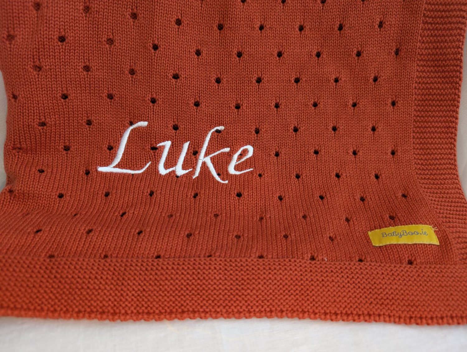 Sale - Organic cotton Rust Cellular Blankieboo - Luke