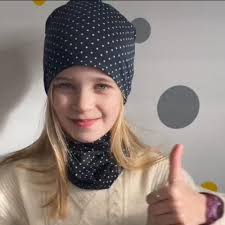 Tiny black stars organic cotton BooBeanie hat
