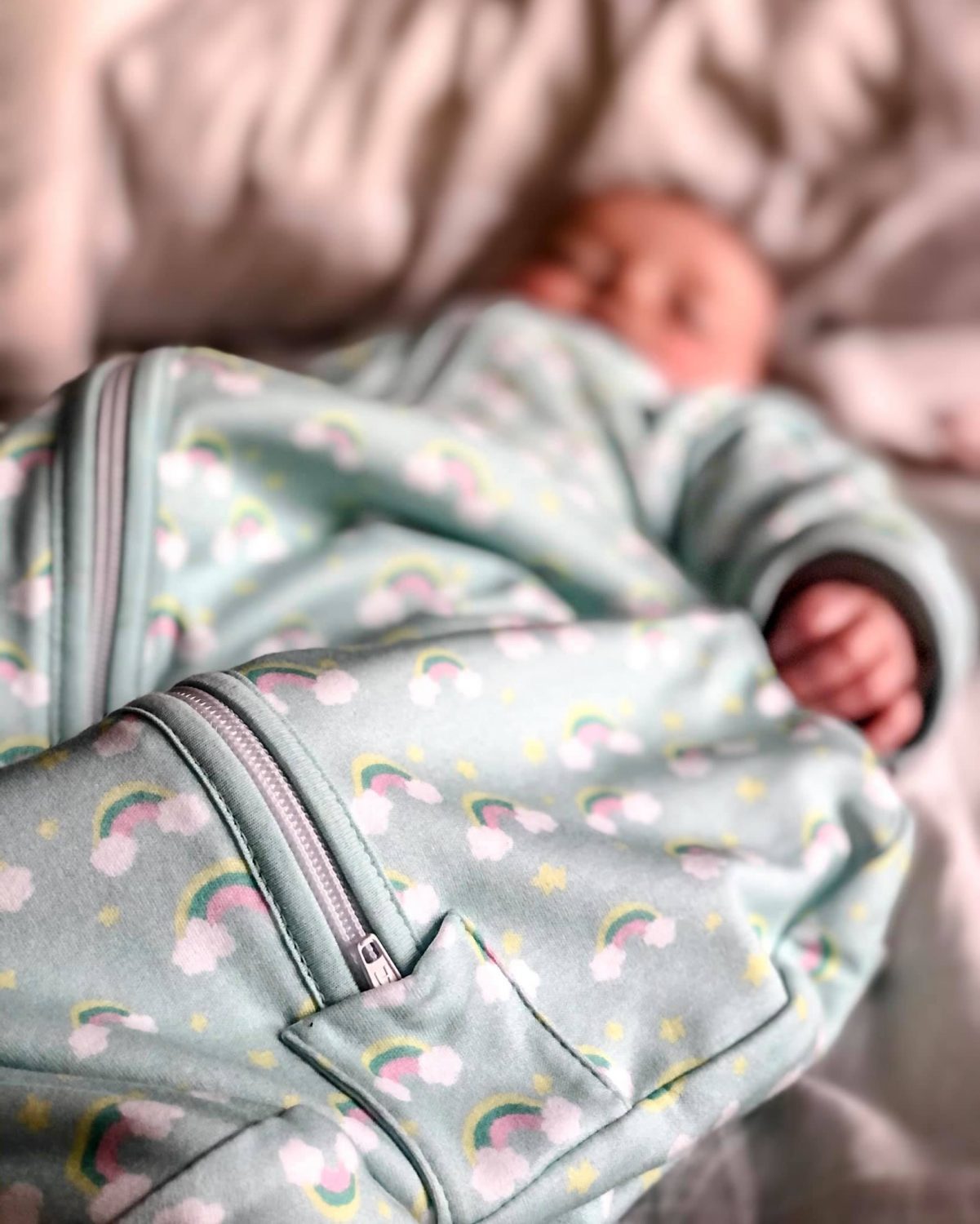 Painted rainbows organic cotton SnuggleBoo sleeping bag (2.5 tog)