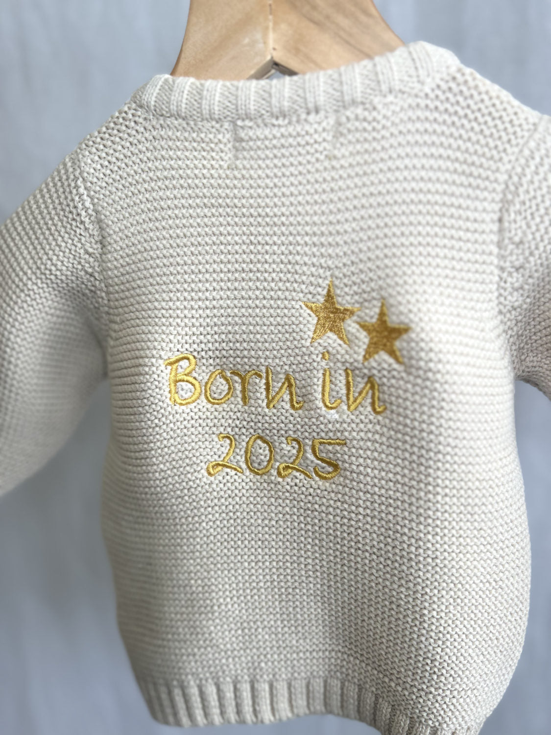 Stars Born in 2025 Organic Cotton Zipped Cardigan