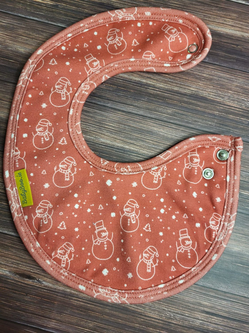 Snowman doodles organic cotton LittleBoo baby bib