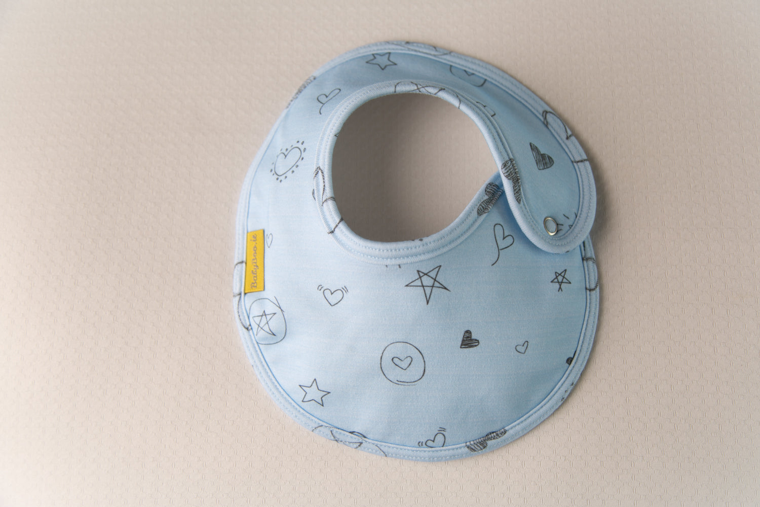 Blue Doodling organic cotton LittleBoo baby bib