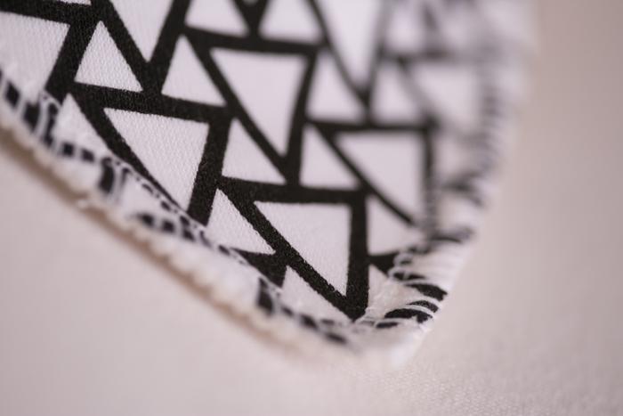 Geometric organic cotton DribbleBoo bandana bib