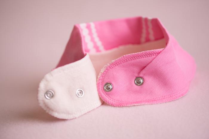 Pink fancy little lady organic cotton DribbleBoo bandana bib