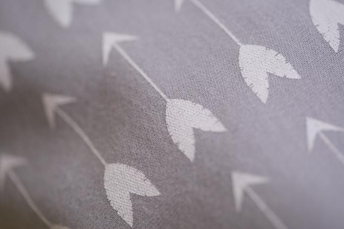 Grey with white arrows organic cotton DribbleBoo bandana bib