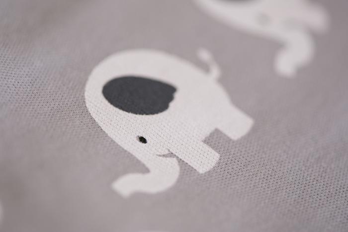 Grey Ellie the elephant organic cotton DribbleBoo bandana bib