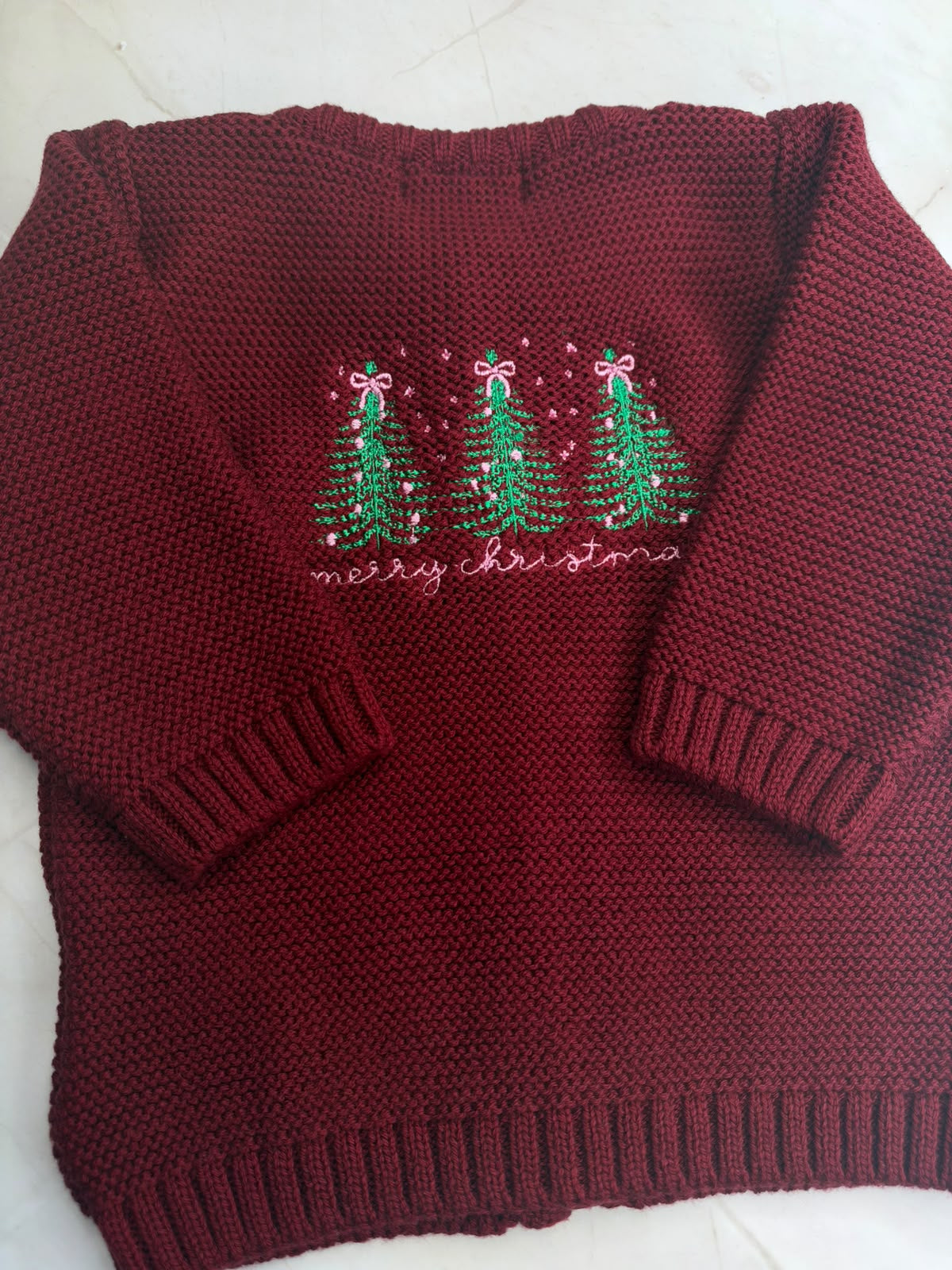 Merry Christmas trees Organic Cotton Zipped Cardigan