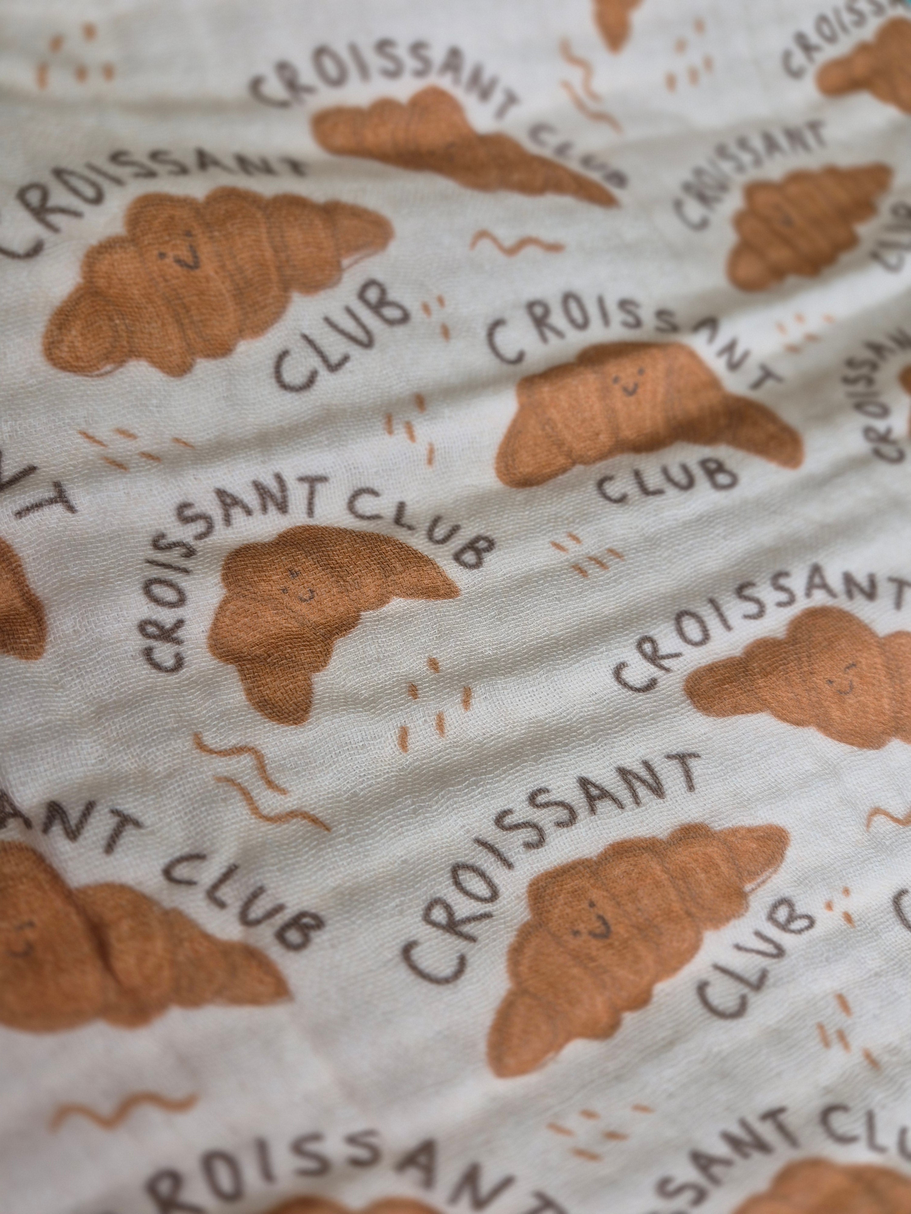 Croissant Club organic cotton hooded towel