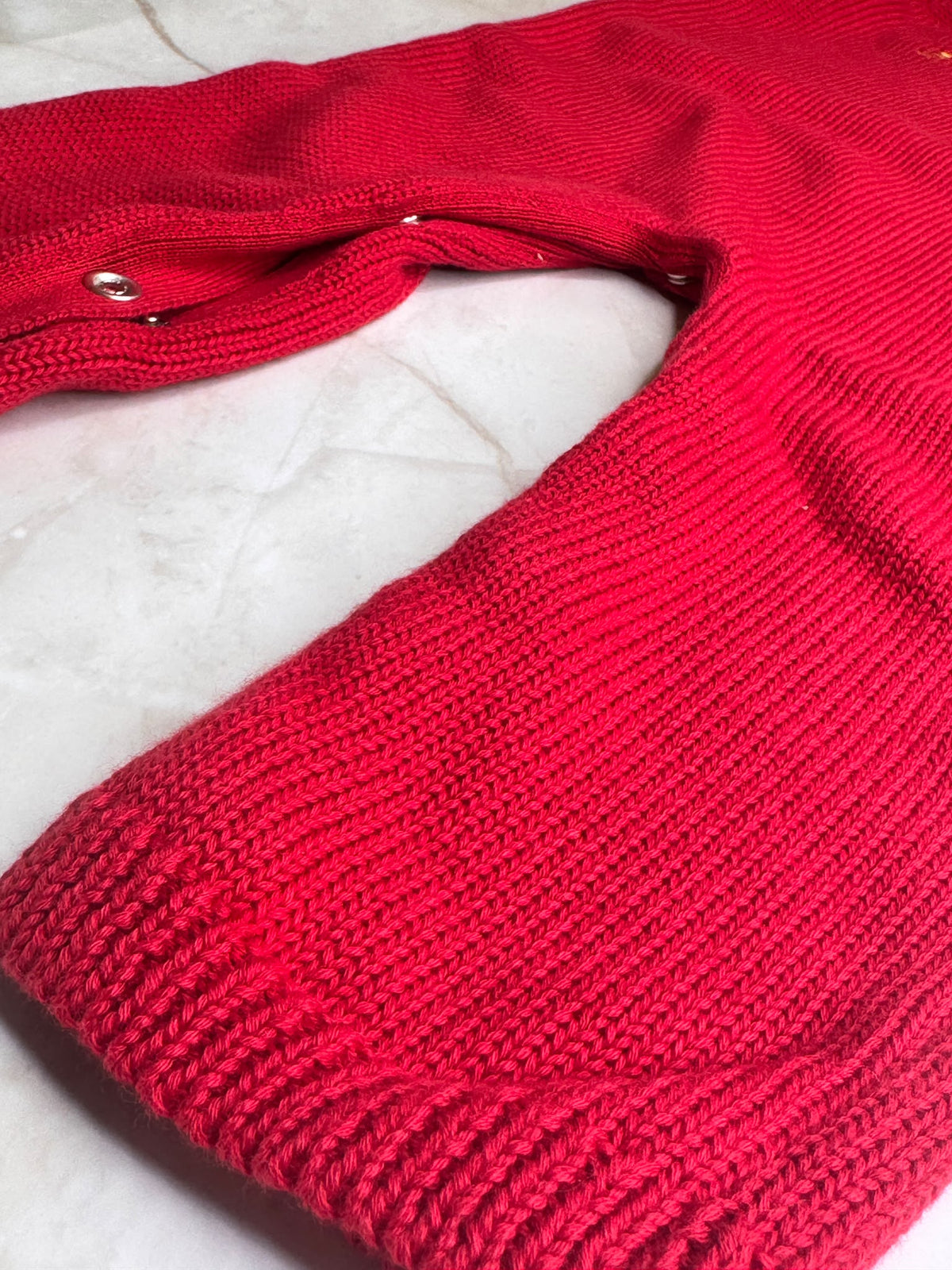 SALE - Red Organic Cotton Knitted Dungarees