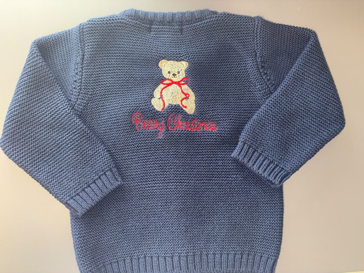 Beary Christmas Organic Cotton Zipped Cardigan